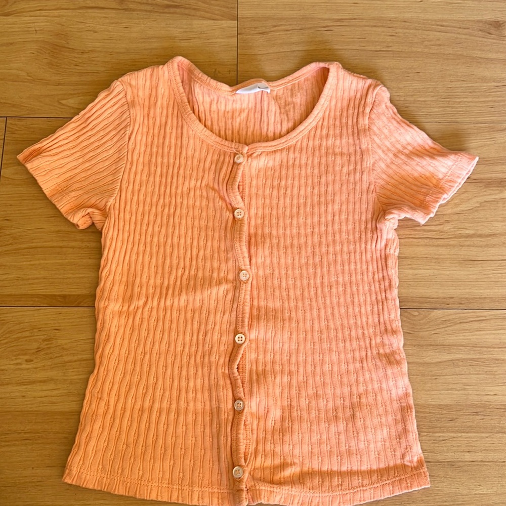 Orange Cardigan Top